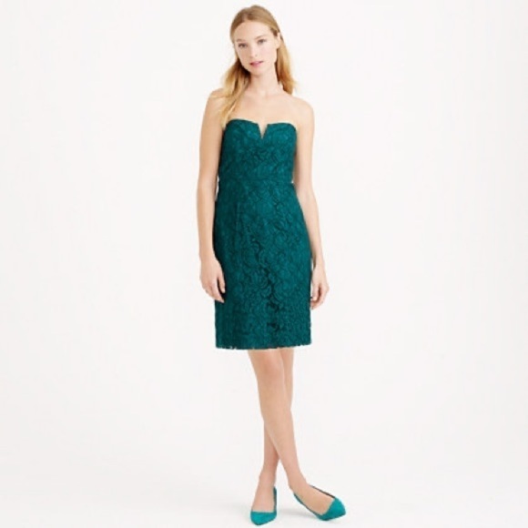 NWT J.Crew Cathleen Strapless Dress in Leavers Lace - Picture 1 of 9